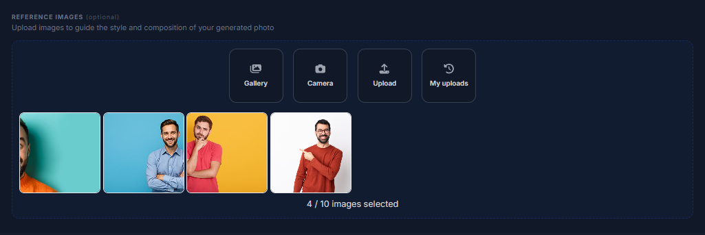 Generate AI photos from a reference image