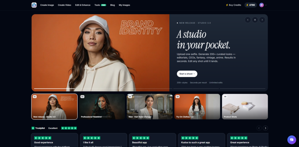 Open Photo AI Studio to create an AI model