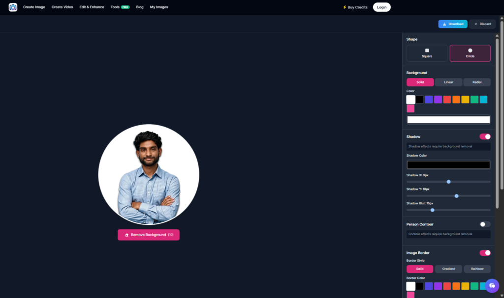 Create and customize a profile avatar in Photo AI Studio