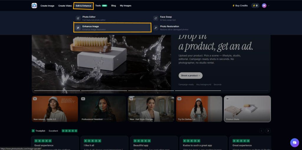Open Photo AI Studio image upscaler tool