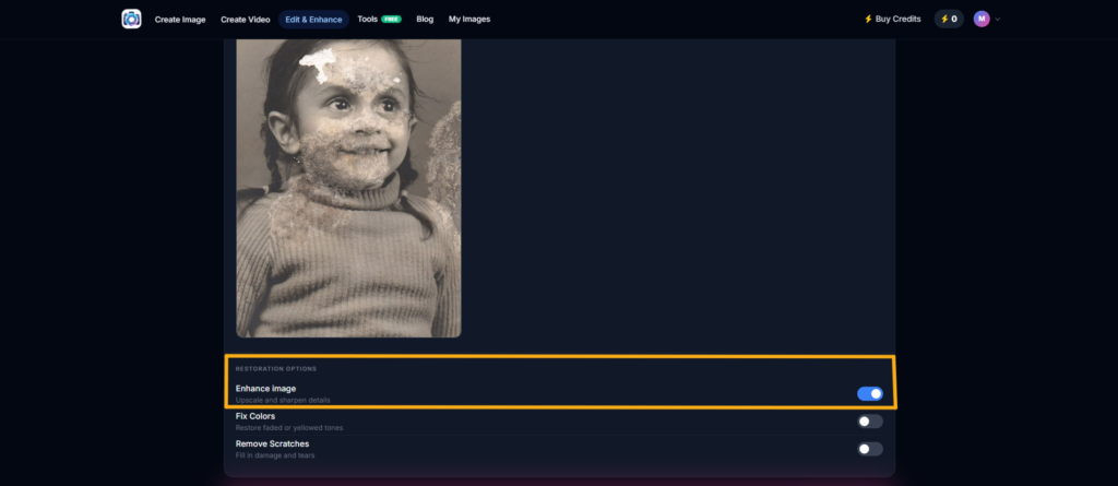 Enable Enhance Image