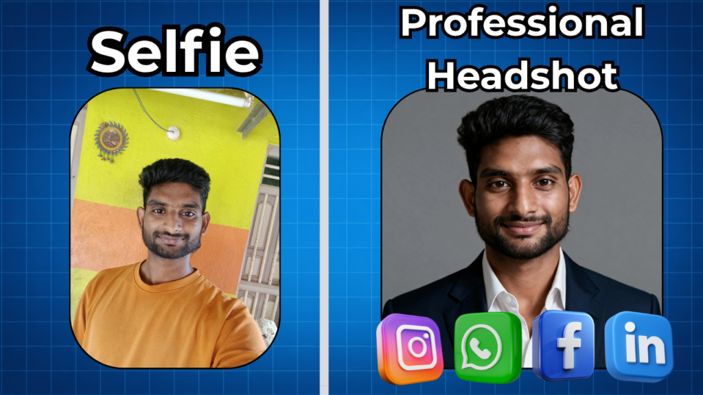 Compare professional headshot and casual profile photo